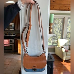 Tory Burch Women's James Small Denim Saddle Bag